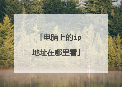 电脑上的ip地址在哪里看
