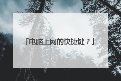 电脑上网的快捷键？