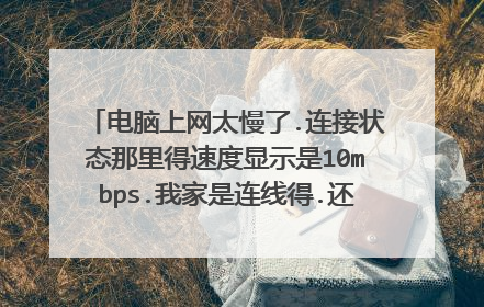 电脑上网太慢了.连接状态那里得速度显示是10mbps.我家是连线得.还有2户人.为什么莪特别慢?是不是宽带得问