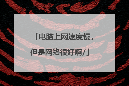 电脑上网速度慢,但是网络很好啊/