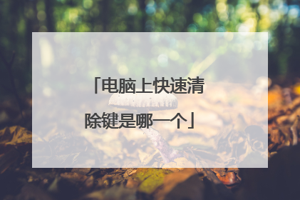 电脑上快速清除键是哪一个