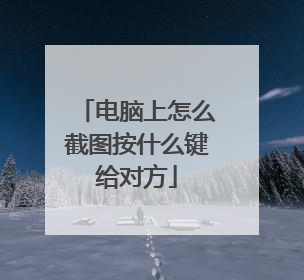 电脑上怎么截图按什么键给对方