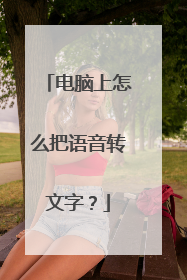 电脑上怎么把语音转文字？
