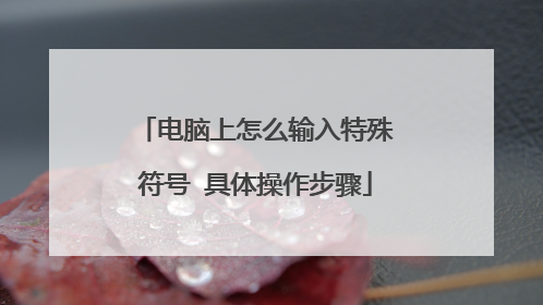 电脑上怎么输入特殊符号 具体操作步骤