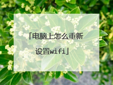 电脑上怎么重新设置wifi