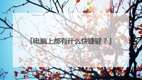 电脑上都有什么快捷键？