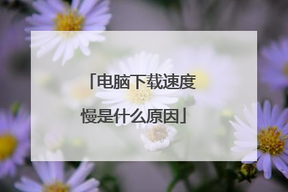电脑下载速度慢是什么原因