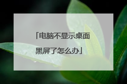 电脑不显示桌面黑屏了怎么办