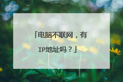 电脑不联网,有IP地址吗?