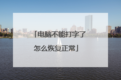 电脑不能打字了怎么恢复正常