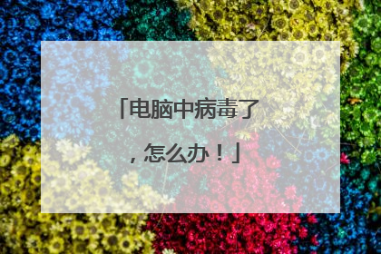 电脑中病毒了,怎么办!