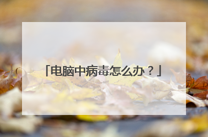电脑中病毒怎么办?