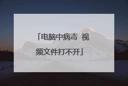 电脑中病毒 视频文件打不开