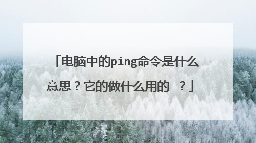 电脑中的ping命令是什么意思?它的做什么用的 ?