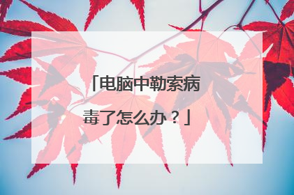 电脑中勒索病毒了怎么办？