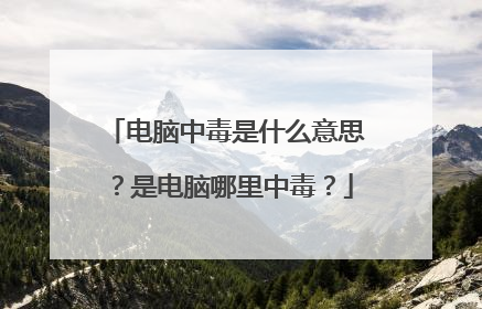 电脑中毒是什么意思?是电脑哪里中毒?