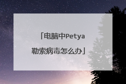 电脑中Petya勒索病毒怎么办