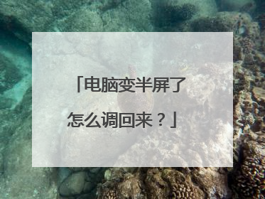 电脑变半屏了怎么调回来?
