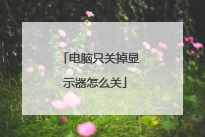 电脑只关掉显示器怎么关