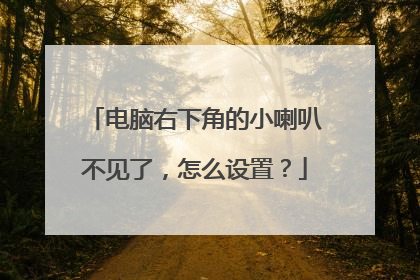 电脑右下角的小喇叭不见了，怎么设置？