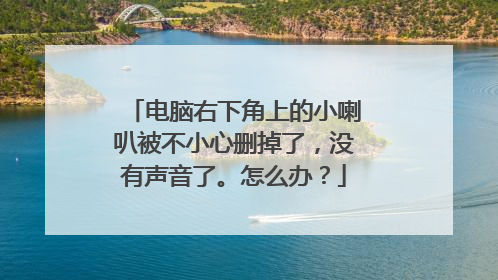 电脑右下角上的小喇叭被不小心删掉了，没有声音了。怎么办？