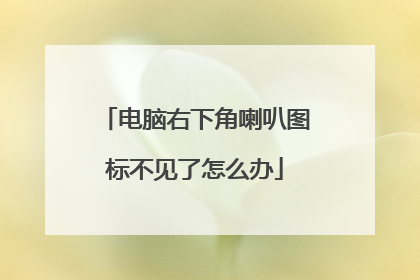 电脑右下角喇叭图标不见了怎么办