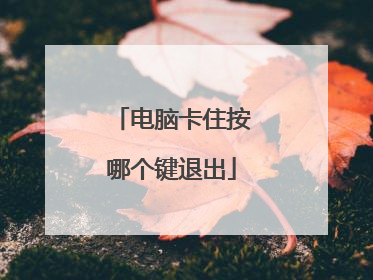 电脑卡住按哪个键退出