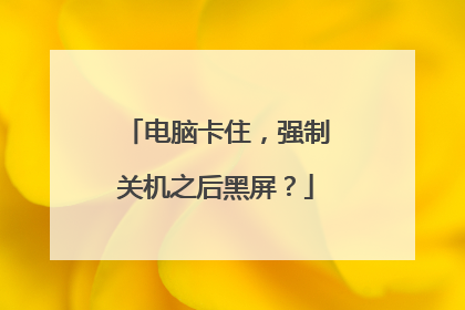 电脑卡住，强制关机之后黑屏？