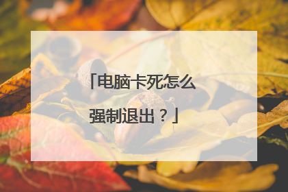 电脑卡死怎么强制退出?