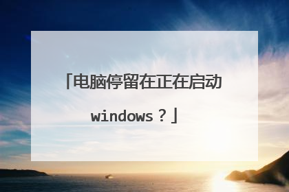 电脑停留在正在启动windows？