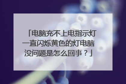 电脑充不上电指示灯一直闪烁黄色的灯电脑没问题是怎么回事？