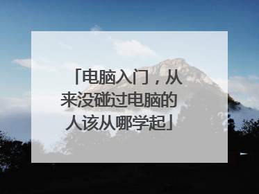 电脑入门，从来没碰过电脑的人该从哪学起
