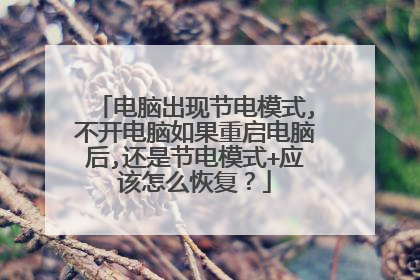 电脑出现节电模式,不开电脑如果重启电脑后,还是节电模式+应该怎么恢复?