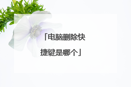 电脑删除快捷键是哪个