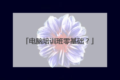 电脑培训班零基础?