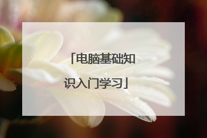 电脑基础知识入门学习