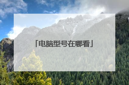 电脑型号在哪看
