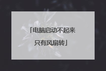 电脑启动不起来 只有风扇转