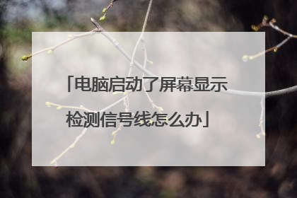 电脑启动了屏幕显示检测信号线怎么办