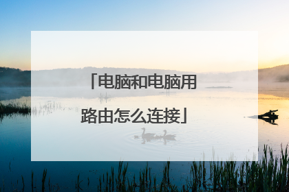 电脑和电脑用路由怎么连接
