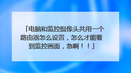 电脑和监控摄像头共用一个路由器怎么设置,怎么才能看到监控画面,急啊!!