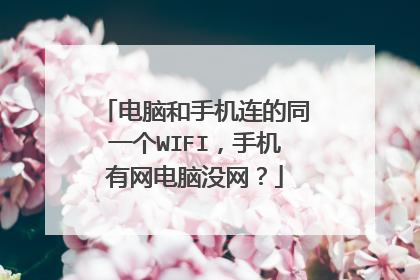 电脑和手机连的同一个WIFI,手机有网电脑没网?