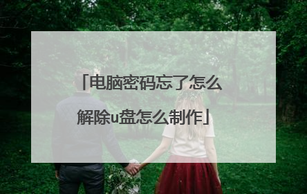 电脑密码忘了怎么解除u盘怎么制作