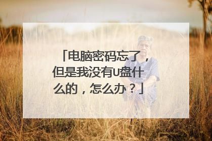电脑密码忘了,但是我没有U盘什么的,怎么办?