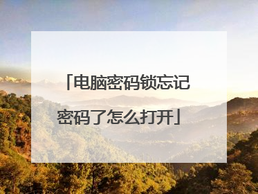 电脑密码锁忘记密码了怎么打开