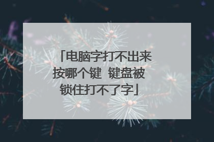 电脑字打不出来按哪个键 键盘被锁住打不了字