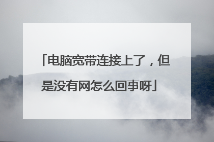 电脑宽带连接上了，但是没有网怎么回事呀