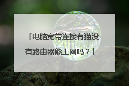 电脑宽带连接有猫没有路由器能上网吗？