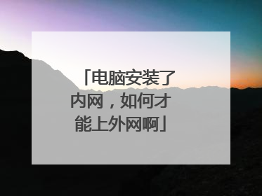 电脑安装了内网，如何才能上外网啊