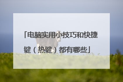 电脑实用小技巧和快捷键（热键）都有哪些